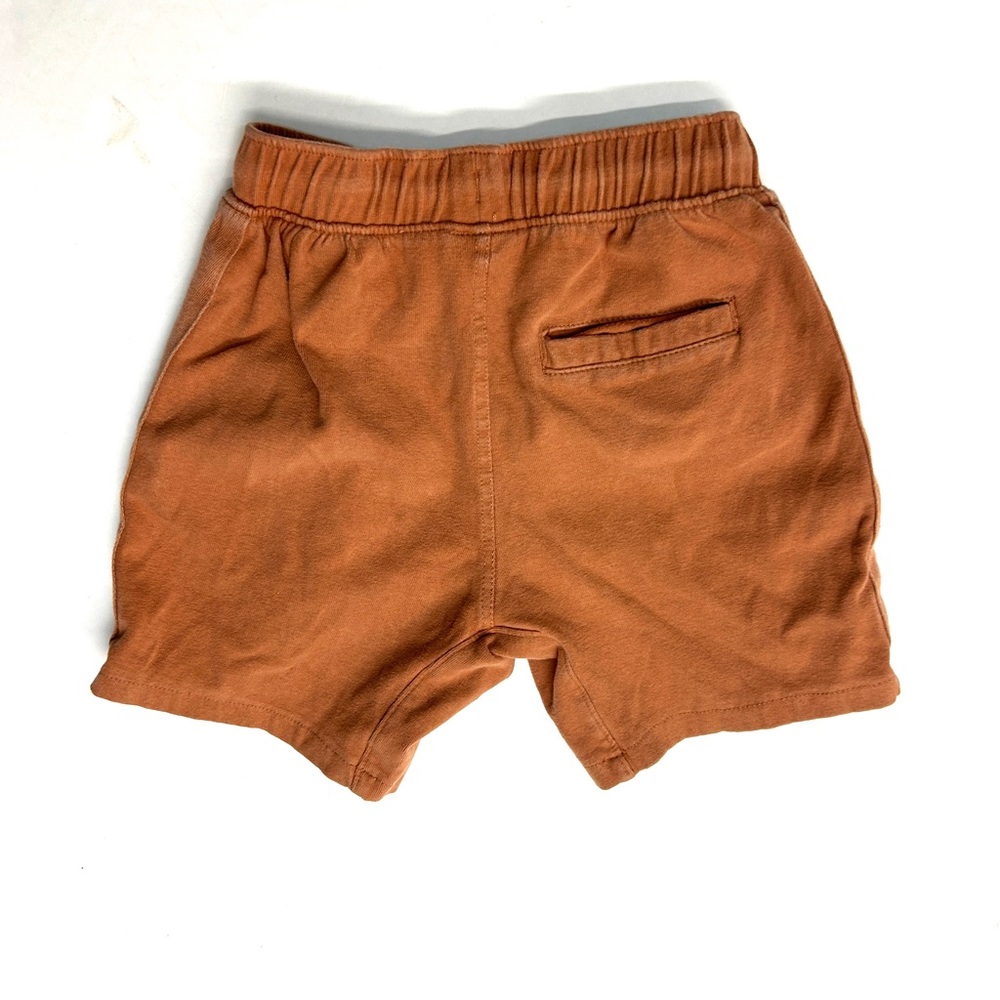 5/$25 Easy Peasy Rust Orange Tan Casual Cargo Drawstring Shorts - Picture 3 of 3
